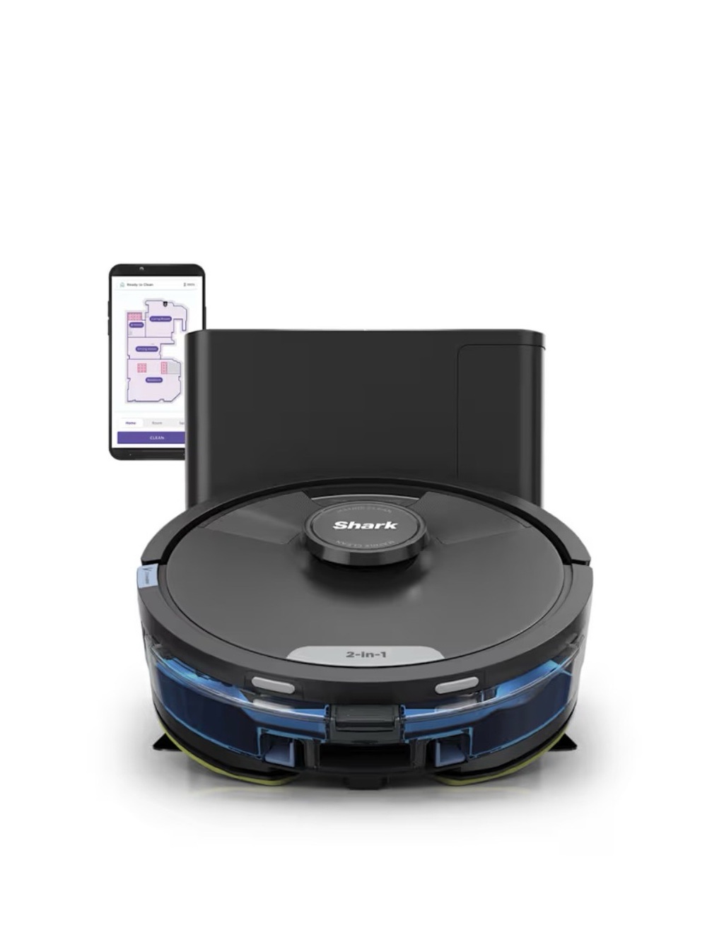 Shark Robot Vacuum 2-in-1 Self-Emptying Cleaner - Black